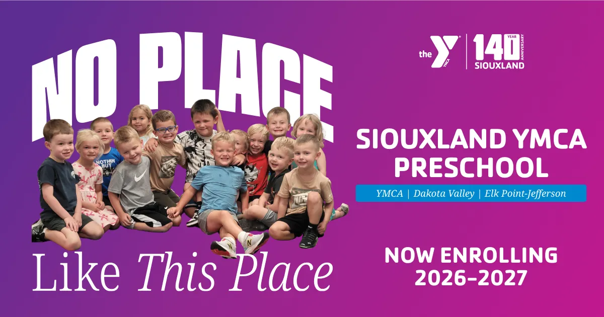 Enrollment open for Siouxland YMCA Preschool for 2026-2027 School Year
