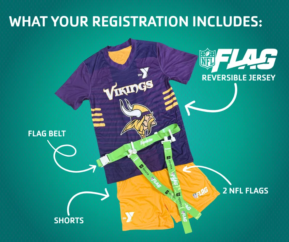 NFL Flag Football uniforms and flags